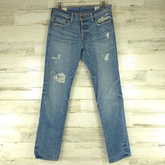 ABERCROMBIE AND FITCH JEANS MEN'S SIZE 30x31 DISTRESSED REFULAR FIT STRAIGHT LEG - Picture 3 of 16